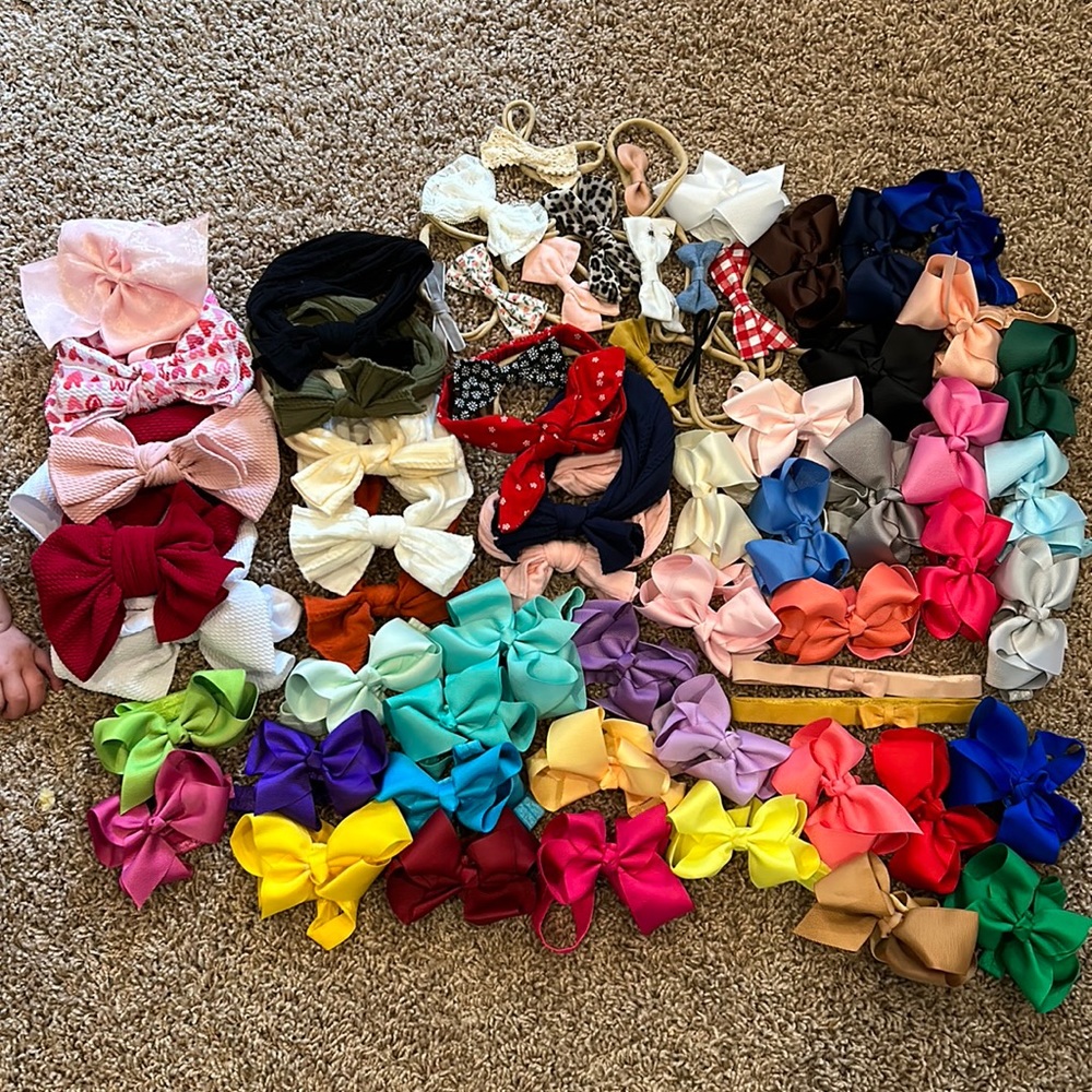 Baby girl headband bow bundle